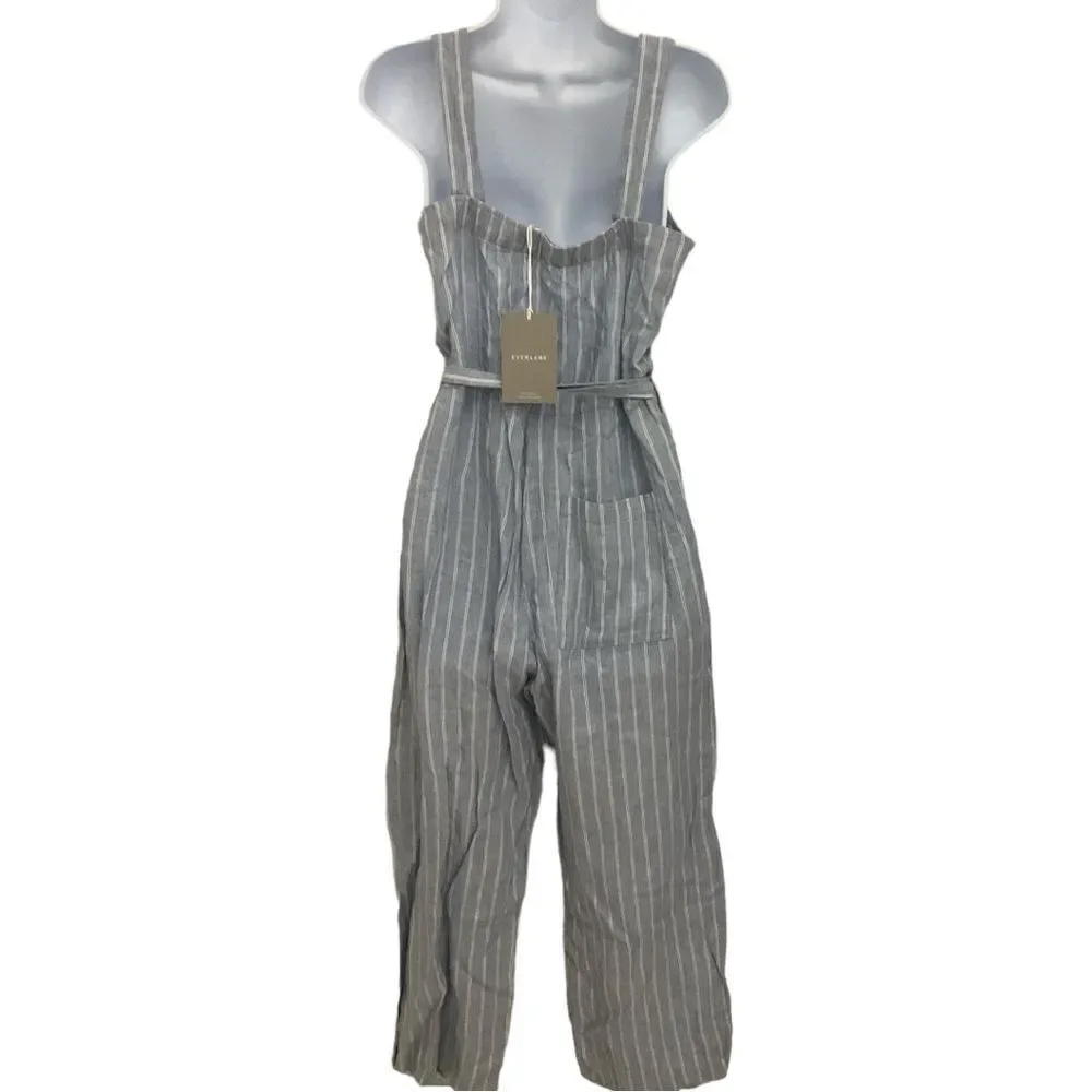 Everlane The Linen Picnic Jumpsuit wide leg size 2 NWT